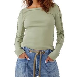 New without tags Free People sage long sleeve top